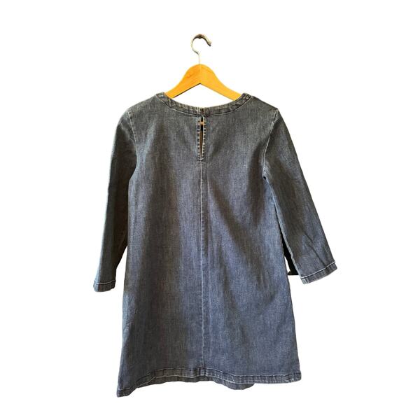 French Connection | 3/4-Sleeve Blue Denim Shift Dress | Size 0 - Picture 3 of 6
